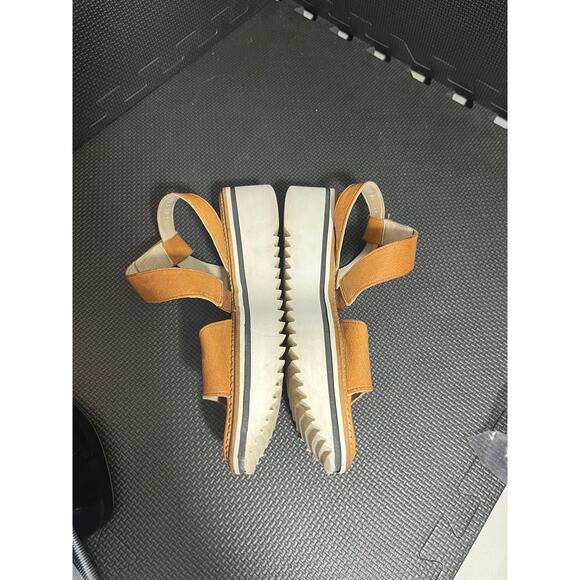 Paul Green Dede Platform Slingback Sandal Brown Tan Leather Womens UK 4.5 US 7 - Picture 3 of 9